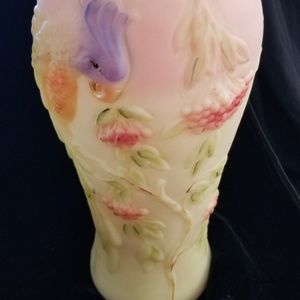 Fenton Burmese Parrot Vase